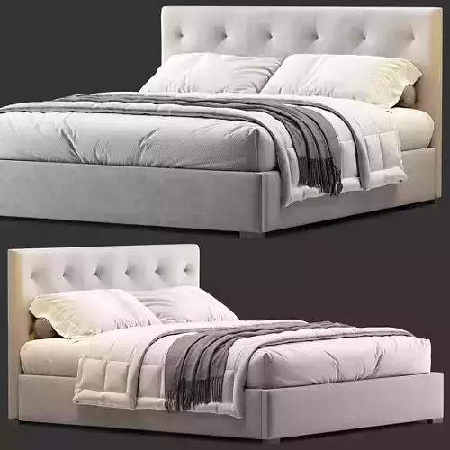RH DIAMOND-TUFTED BED