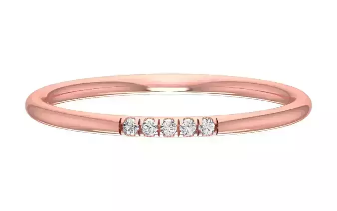 Solitaire Women Light Weight Band Ring