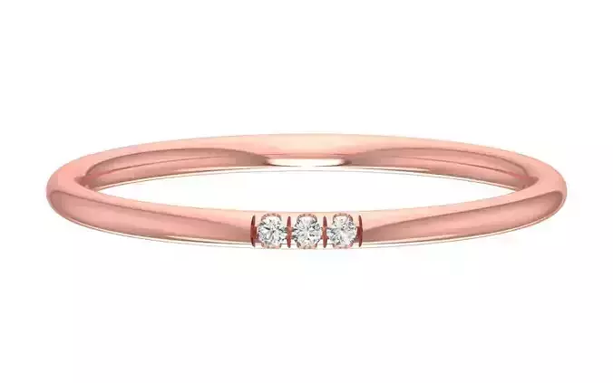 Solitaire Women Light Weight Band Ring