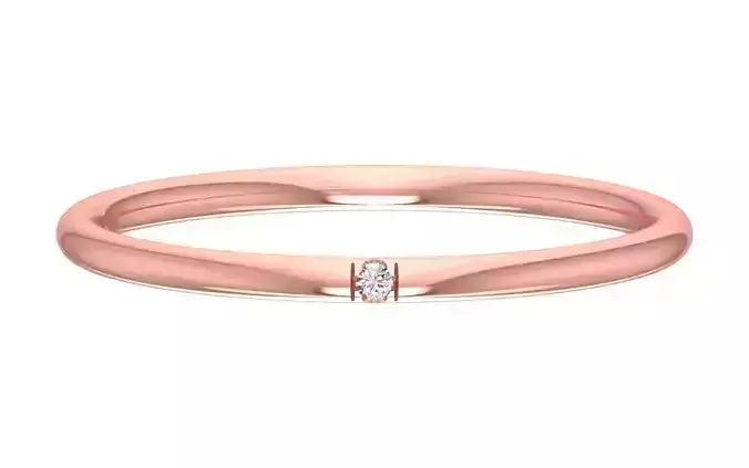 Solitaire Women Light Weight Band Ring