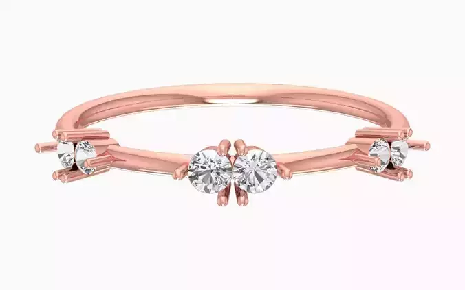 Solitaire Women Light Weight Band Ring