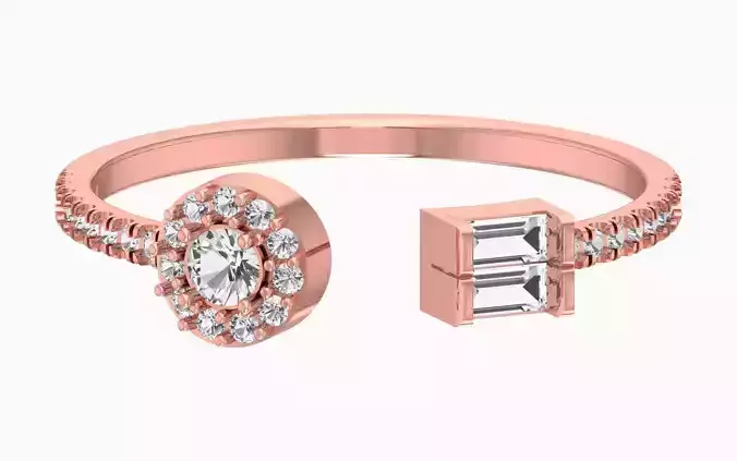 Solitaire Women Light Weight Band Ring