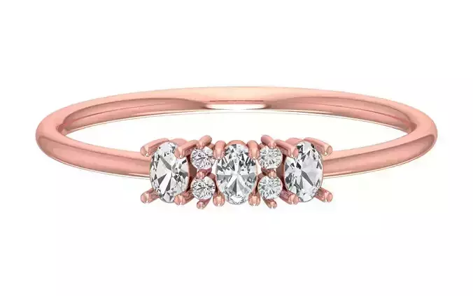 Solitaire Women Light Weight Band Ring