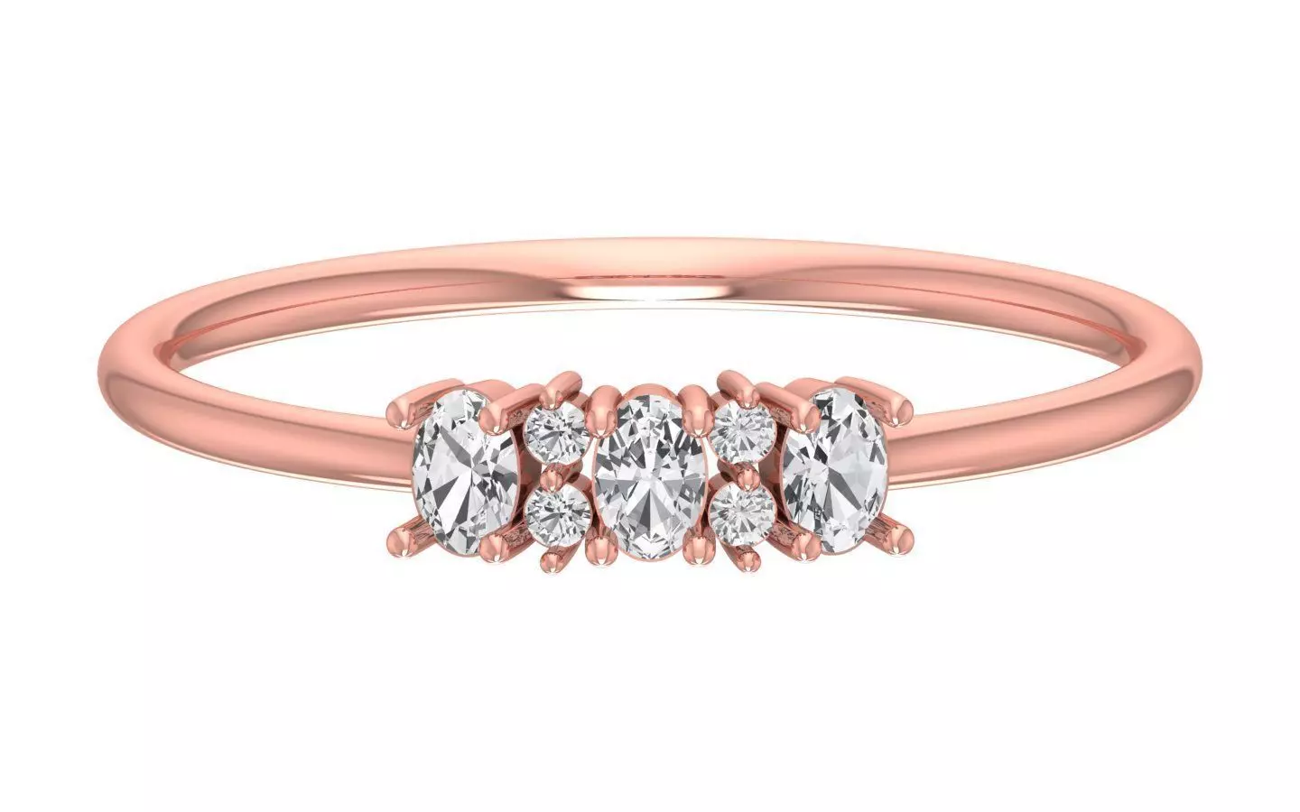Solitaire Women Light Weight Band Ring 3D print model