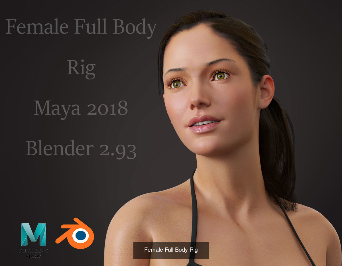 Female Base rig Pack 3D Model Collection_13