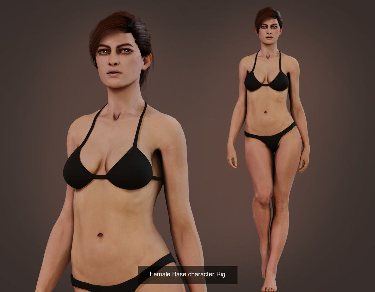 Female Base rig Pack 3D Model Collection_15