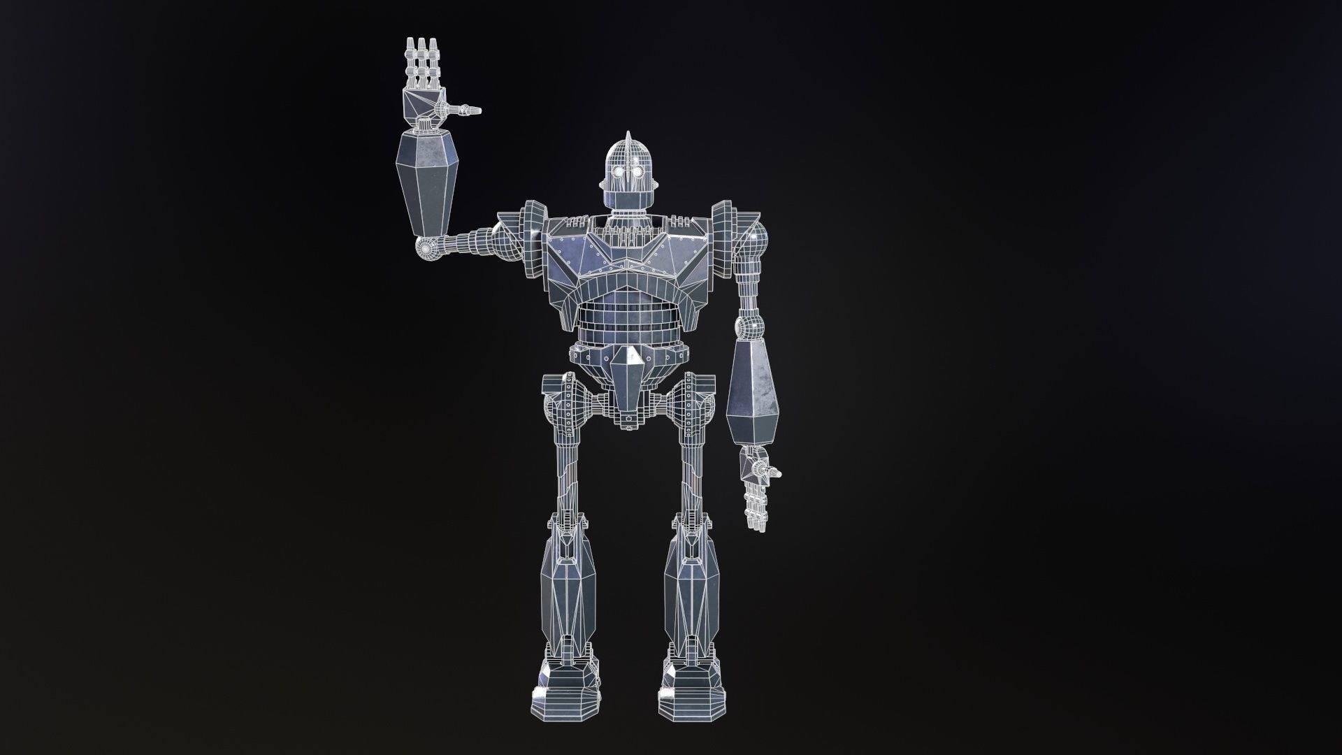 Low Poly Robot Low-poly 3D model_7
