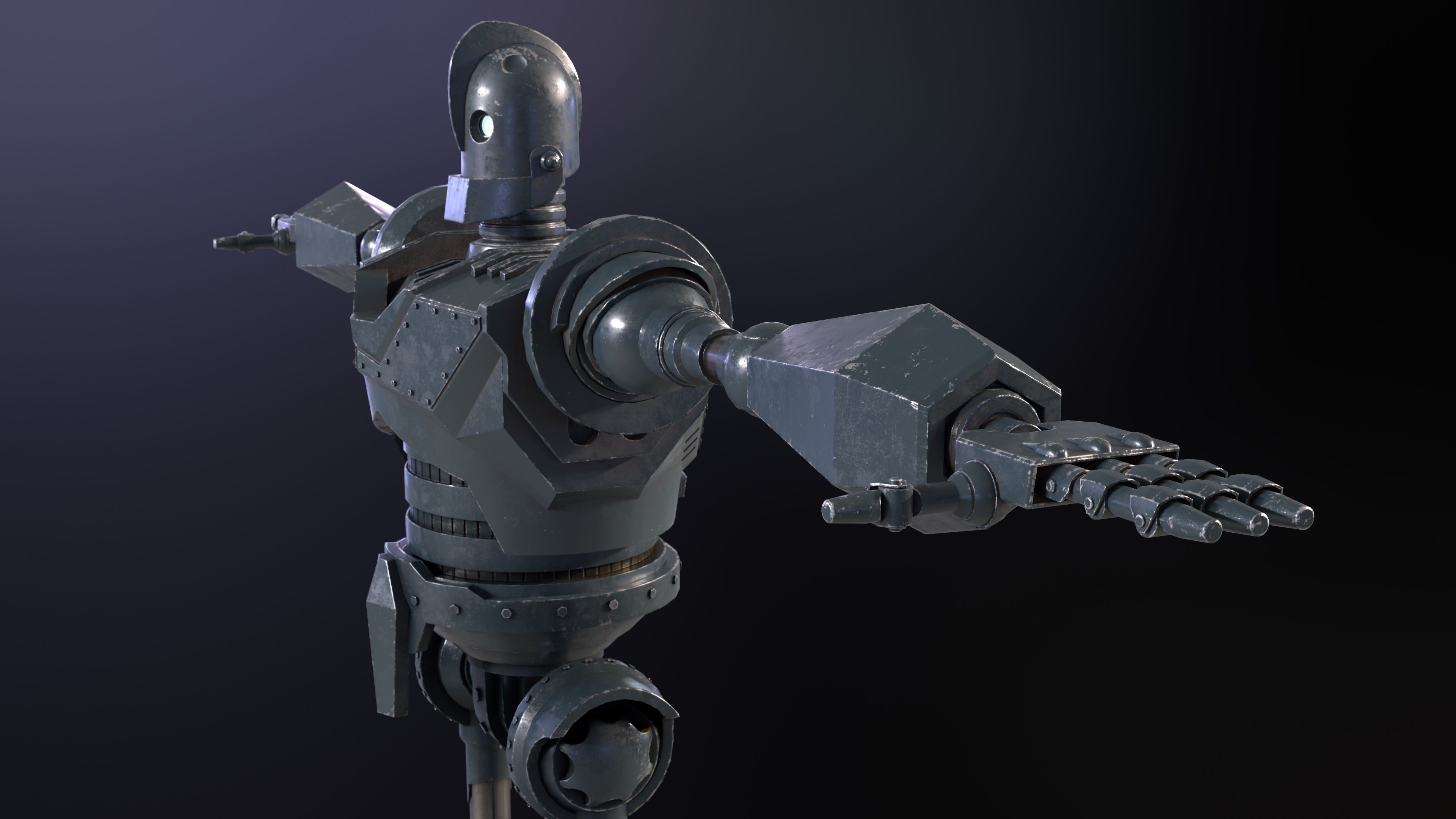 Low Poly Robot Low-poly 3D model_5