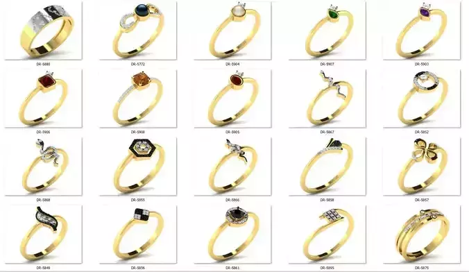 Engagement ring  55 light weight 3dm cad files part 07 3D print model