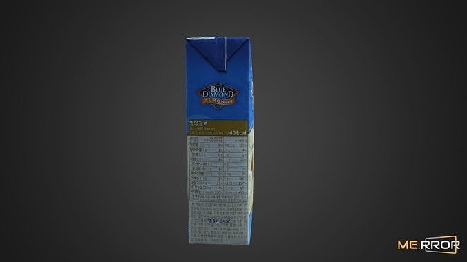 Almond Milk Carton Low-poly 3D model 6