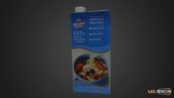Almond Milk Carton Low-poly 3D model 5