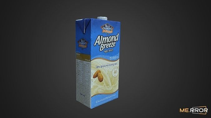 Almond Milk Carton Low-poly 3D model 7