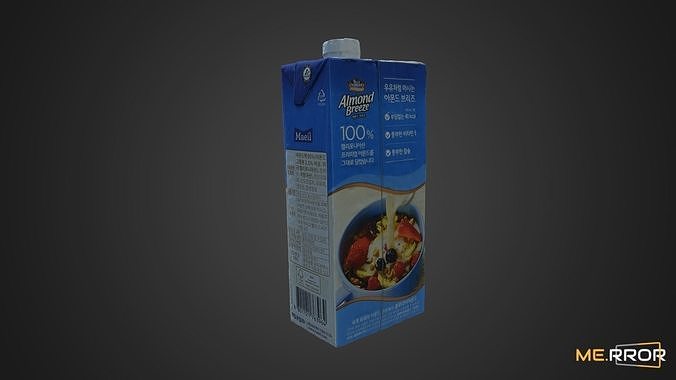 Almond Milk Carton Low-poly 3D model 4
