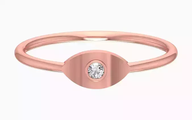 Solitaire Women Light Weight Band Ring