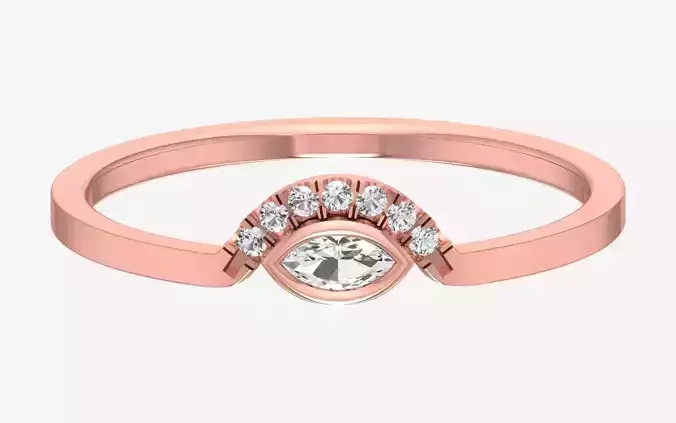 Solitaire Women Light Weight marquise stone Band Ring