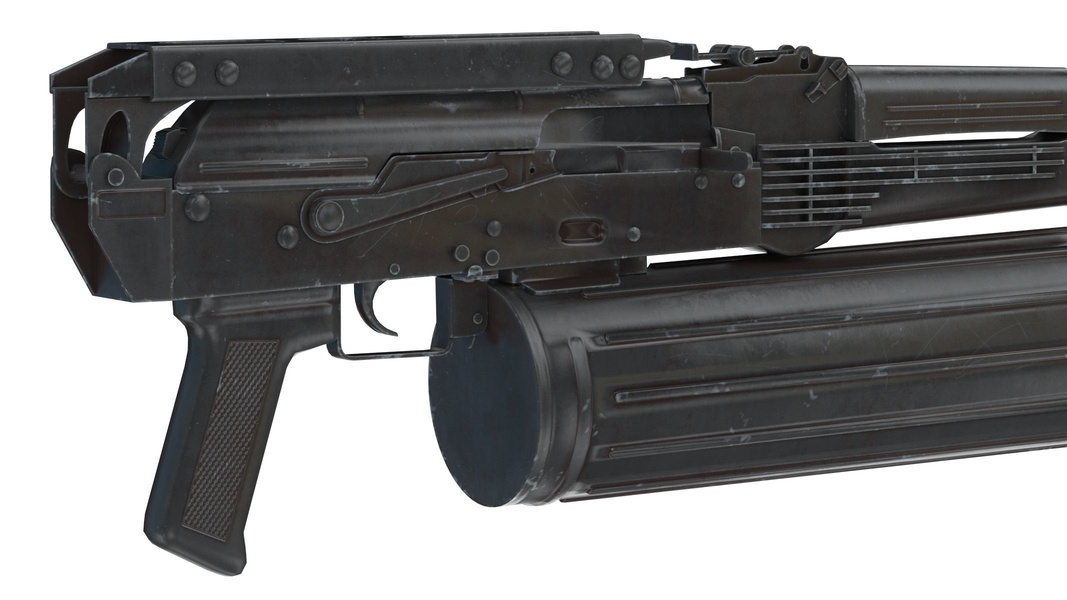 AK-74 PP-19 Mag Low Poly PBR Realistic Low-poly 3D model_5