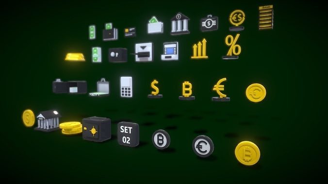3D Button Collections3 3D Model Low-poly 3D model