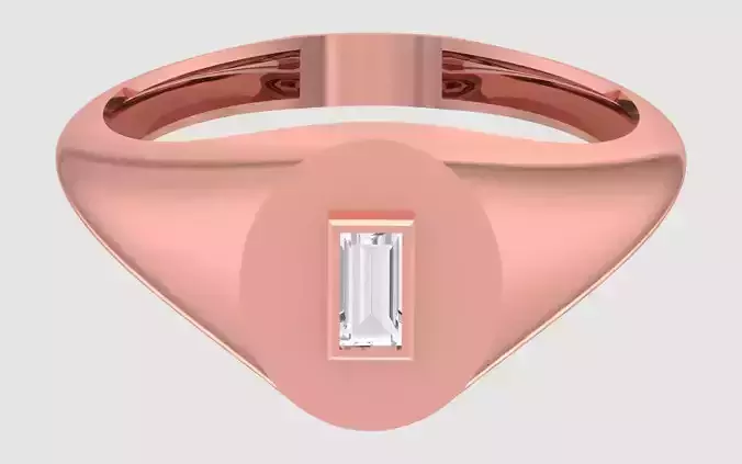 Solitaire Women Light Weight Baguette Stone Band Ring