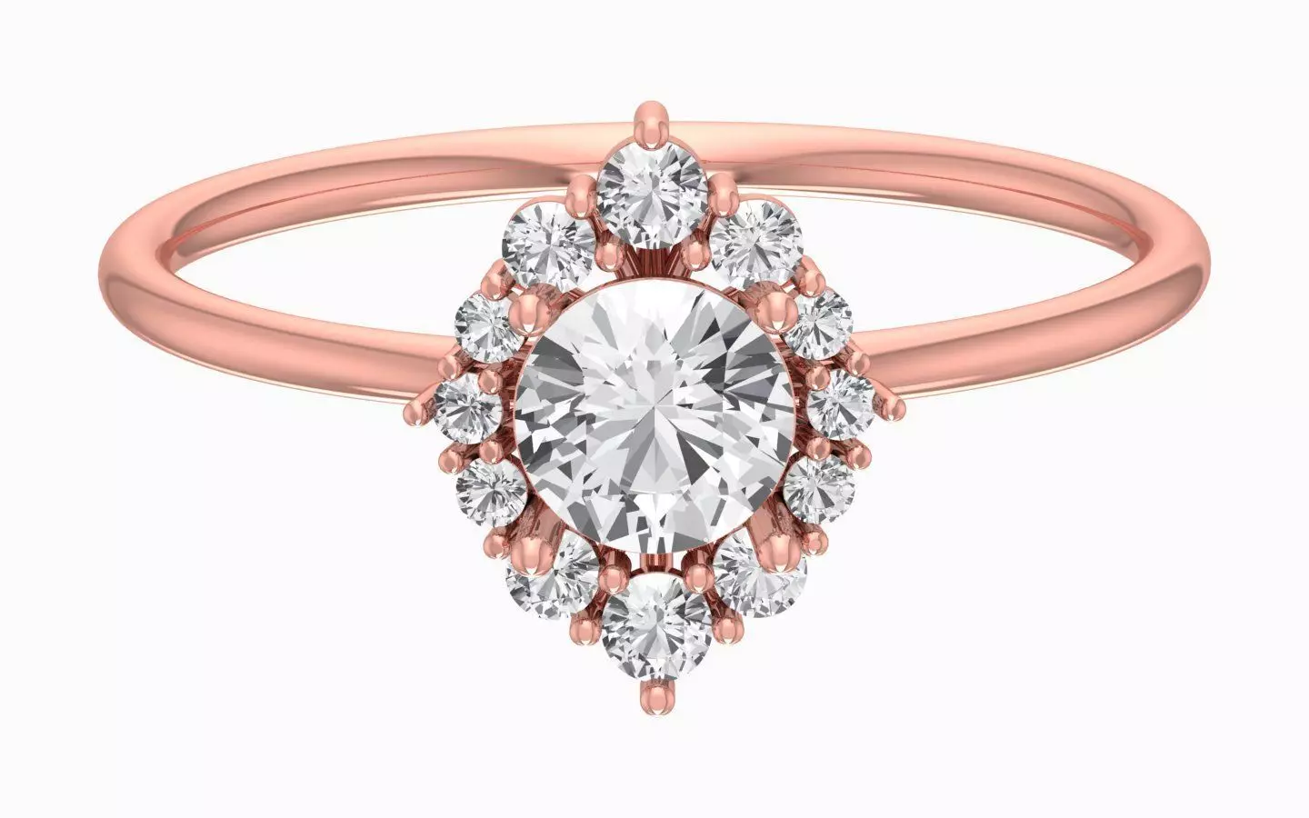 Solitaire Women Light Weight Band Ring 3D print model