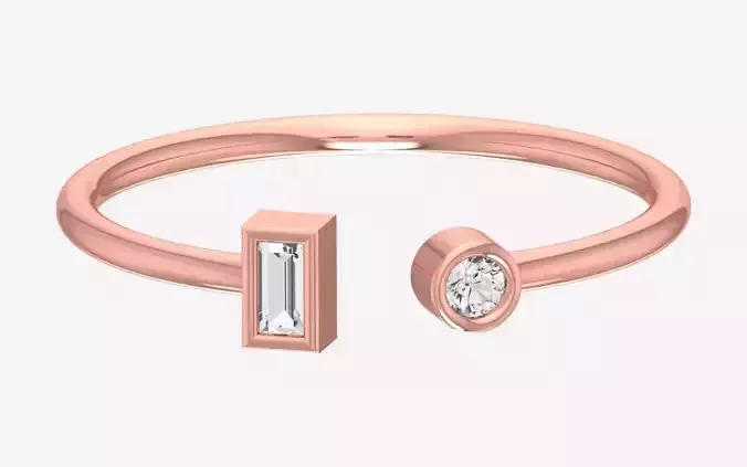 Solitaire Women Light Weight Band Ring