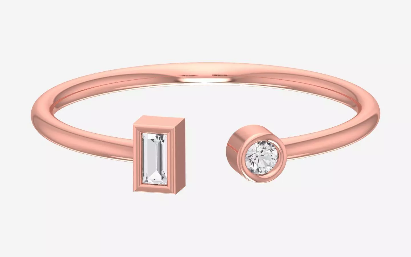 Solitaire Women Light Weight Band Ring 3D print model
