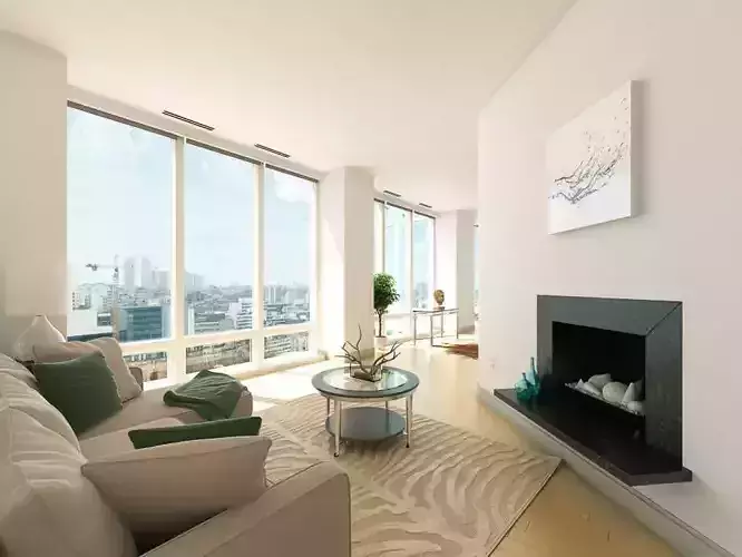 Cozy Living Room With Fireplace