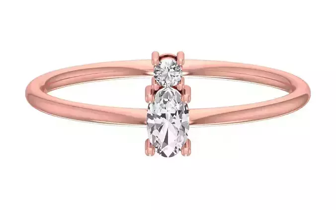 Solitaire Women Light Weight Oval Stone Band Ring