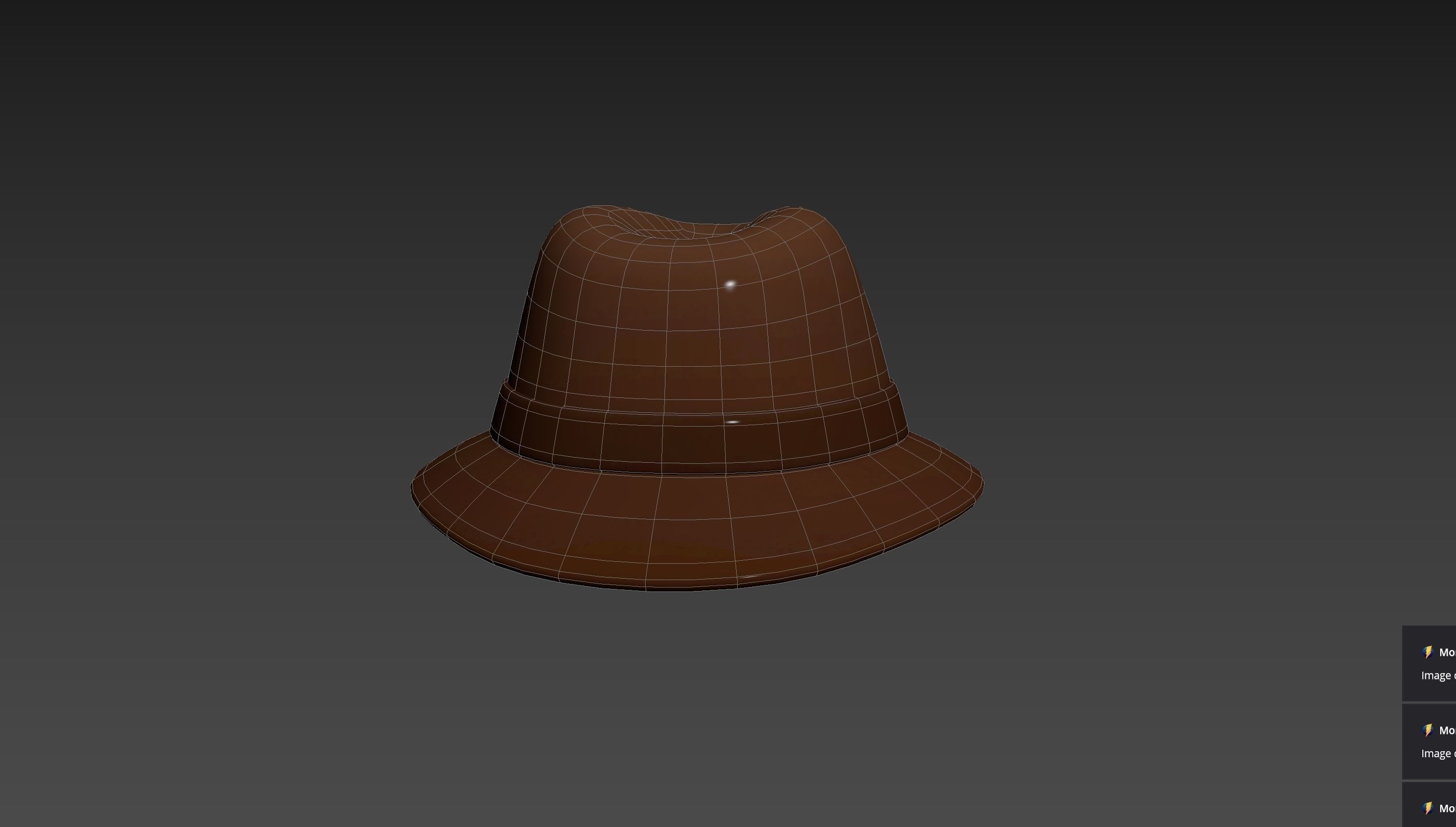 Cartoon Fedora Hat 3D model_15