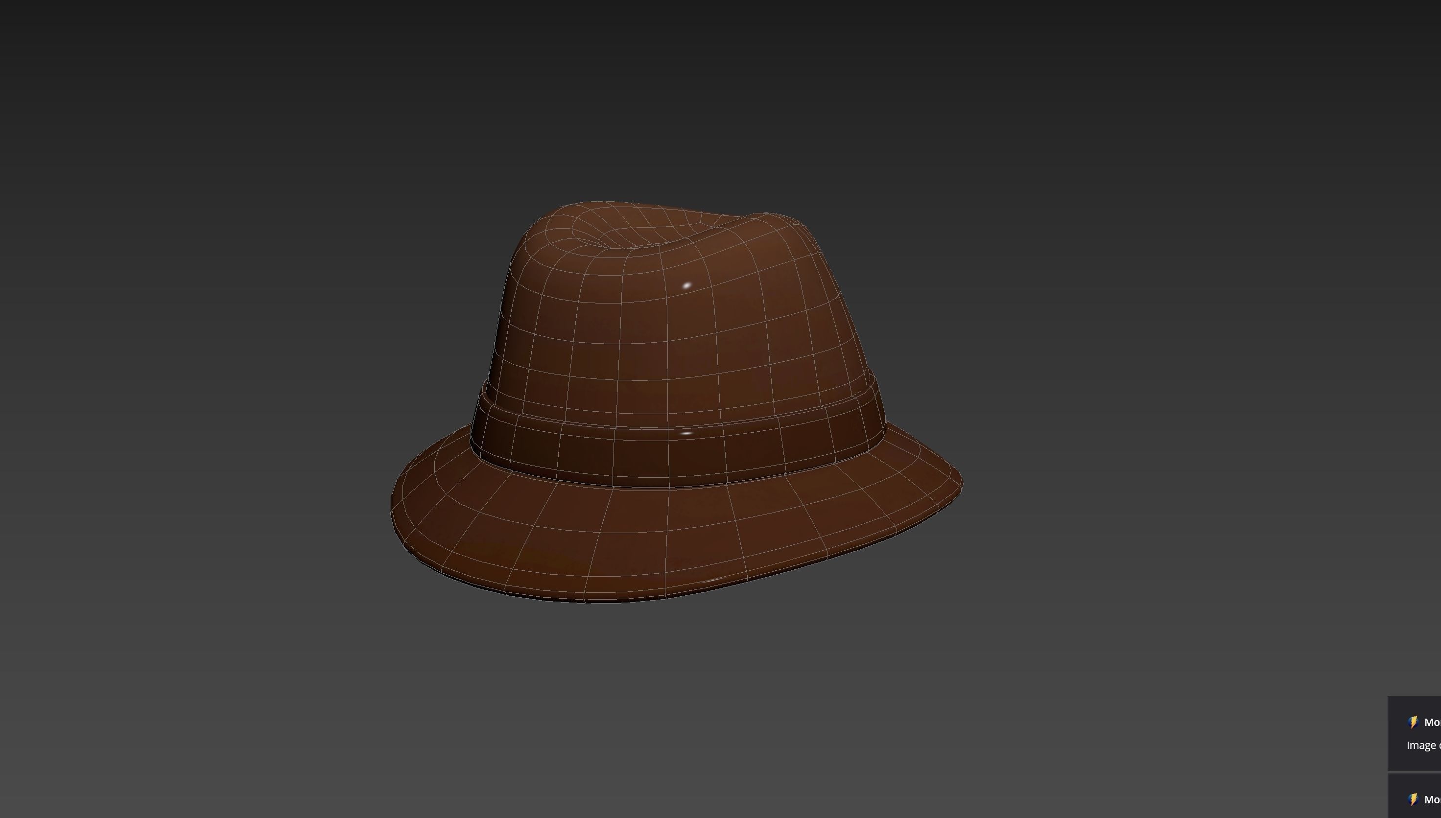 Cartoon Fedora Hat 3D model_14