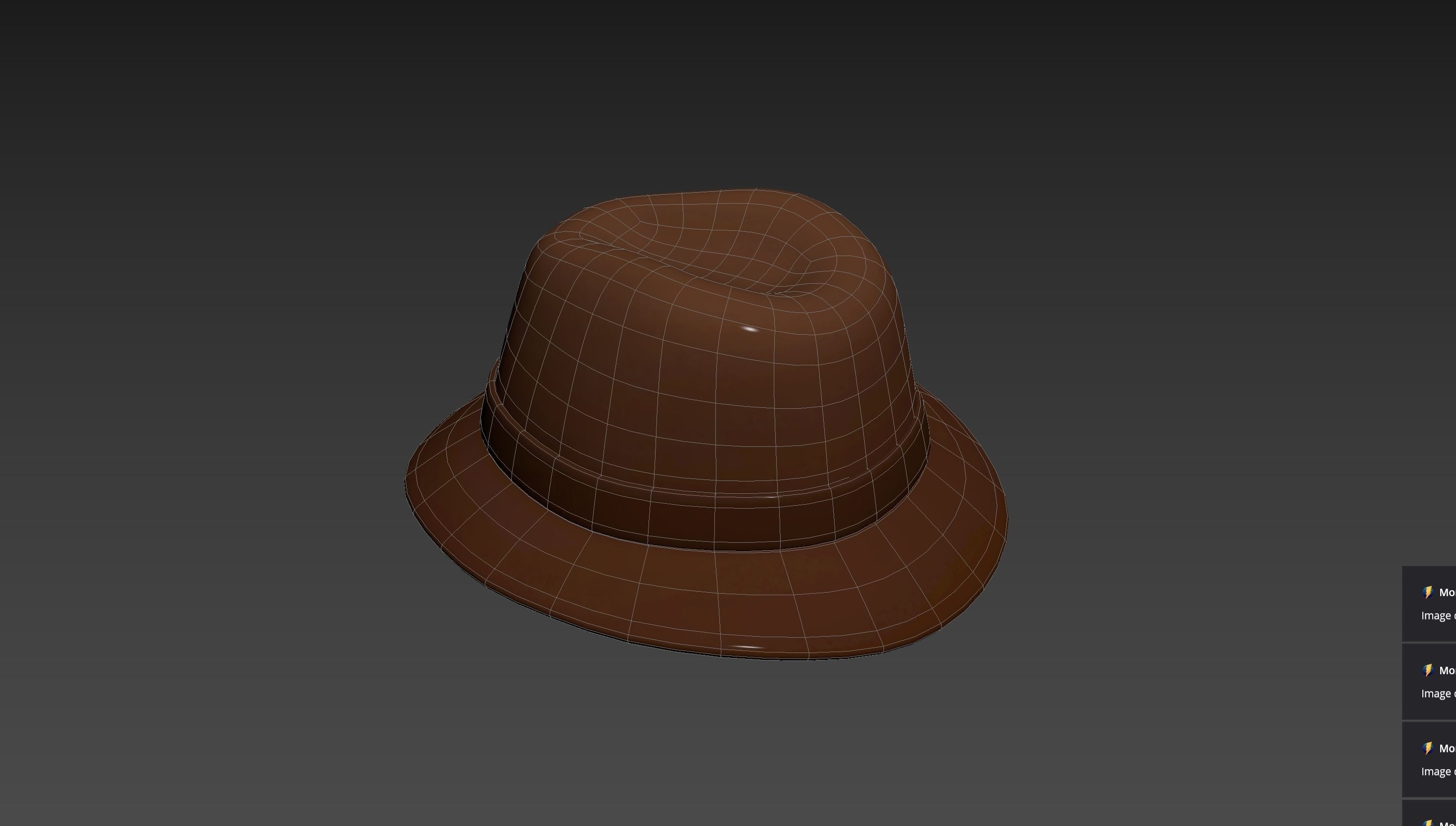 Cartoon Fedora Hat 3D model_22