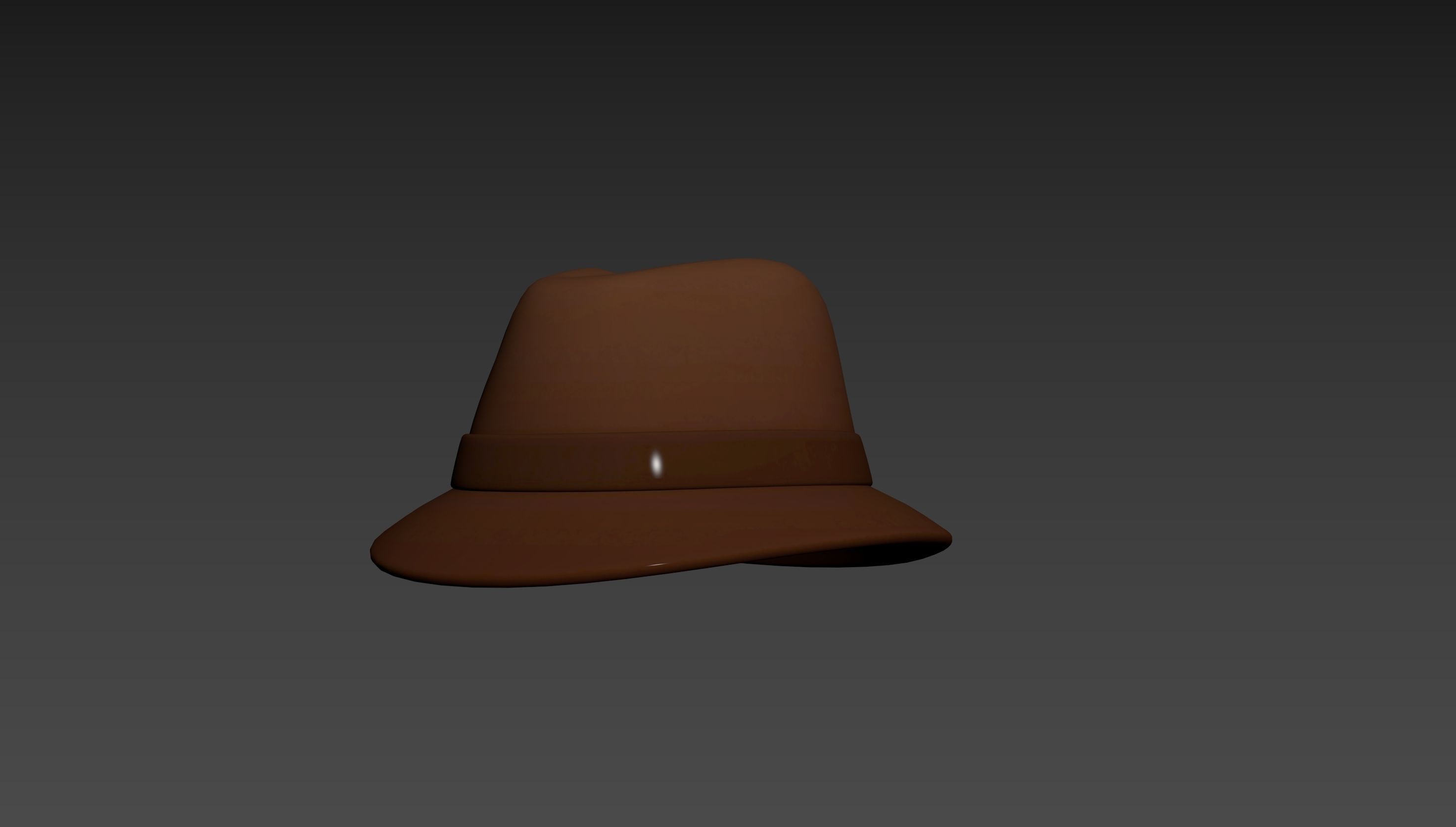 Cartoon Fedora Hat 3D model_10