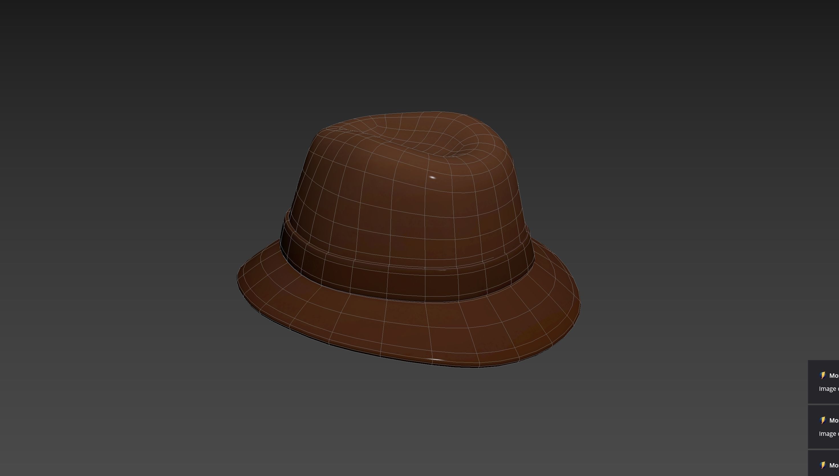 Cartoon Fedora Hat 3D model_20