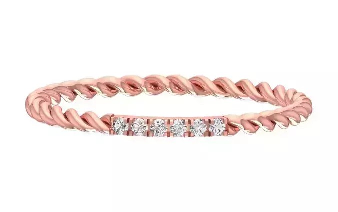 Solitaire Women Light Weight Twisted Band Ring