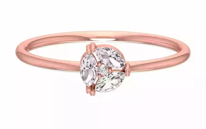 Solitaire Women Light Weight marquise stone Band Ring