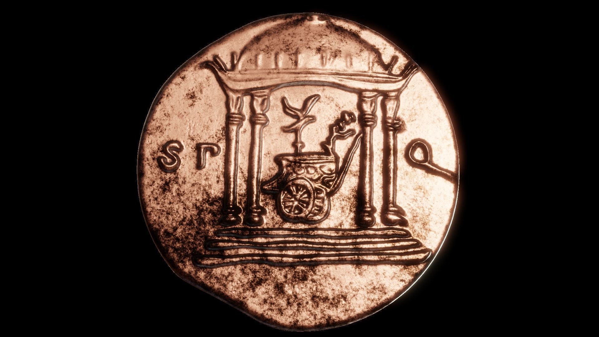 ancient rome coin-victory over Parthia 3D print model_2