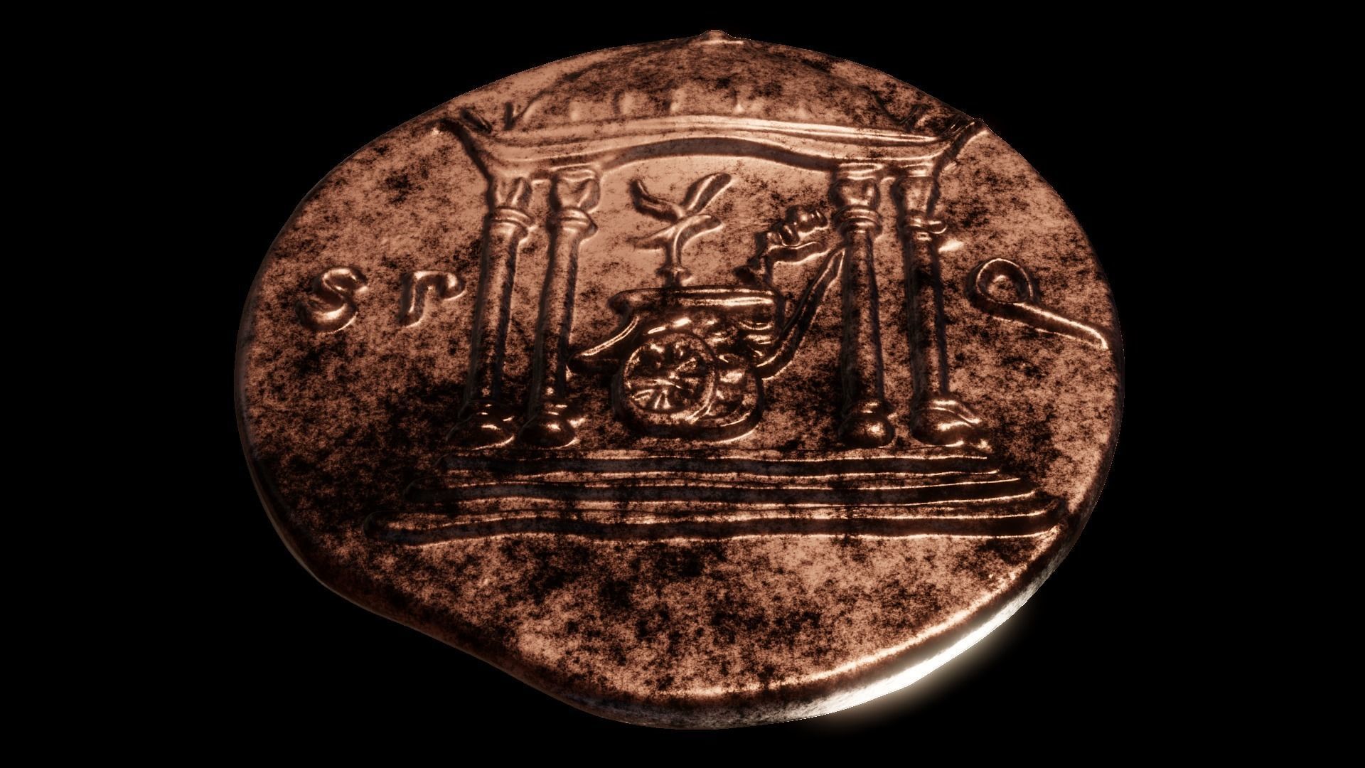 ancient rome coin-victory over Parthia 3D print model_5
