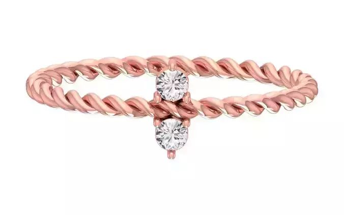 Solitaire Women Light Weight Twisted Band Ring