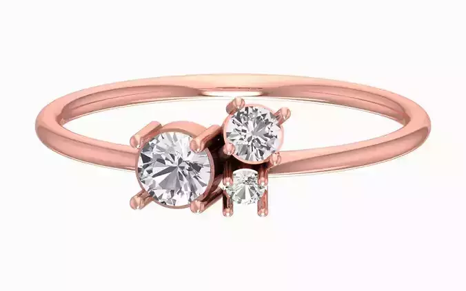 Solitaire Women Light Weight Band Ring