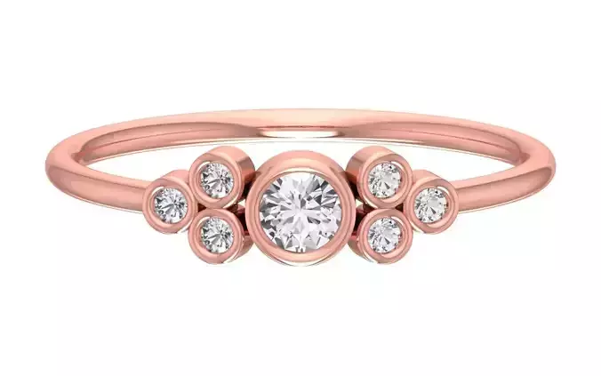 Solitaire Women Light Weight Band Ring