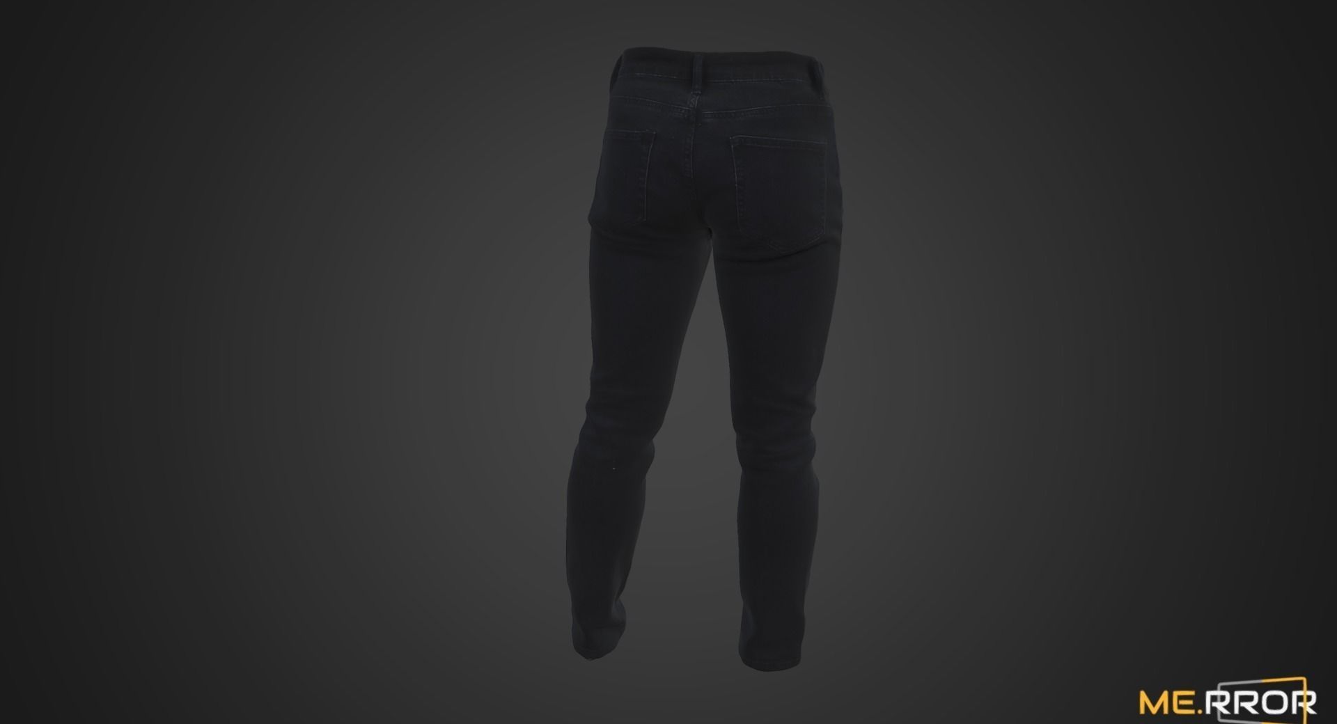 Black Denim Jeans Low-poly 3D model_2