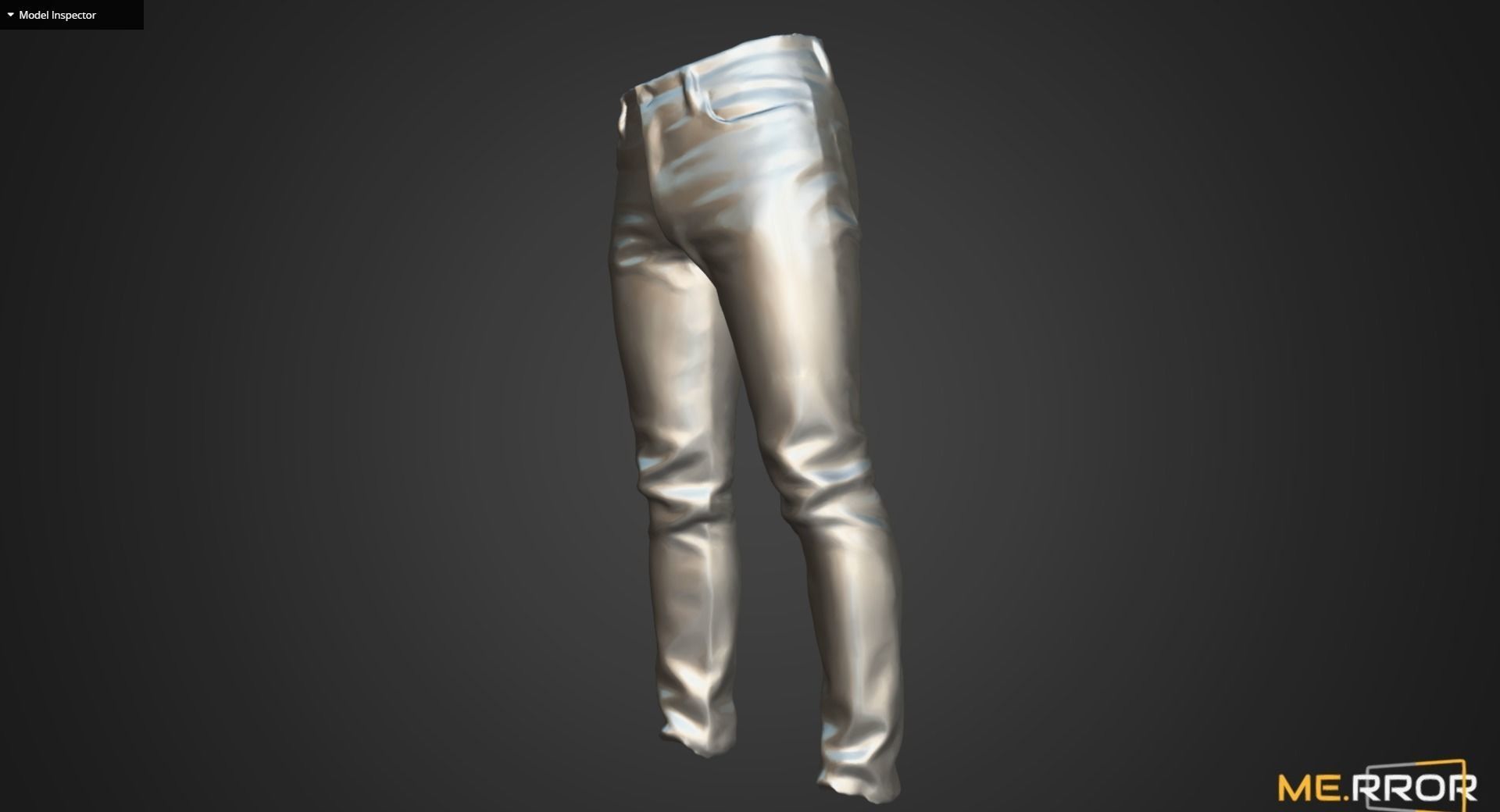 Black Denim Jeans Low-poly 3D model_10