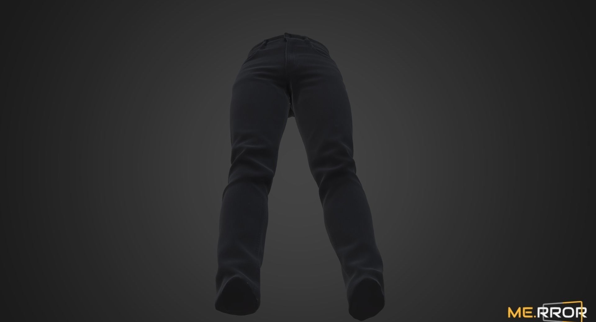 Black Denim Jeans Low-poly 3D model_5