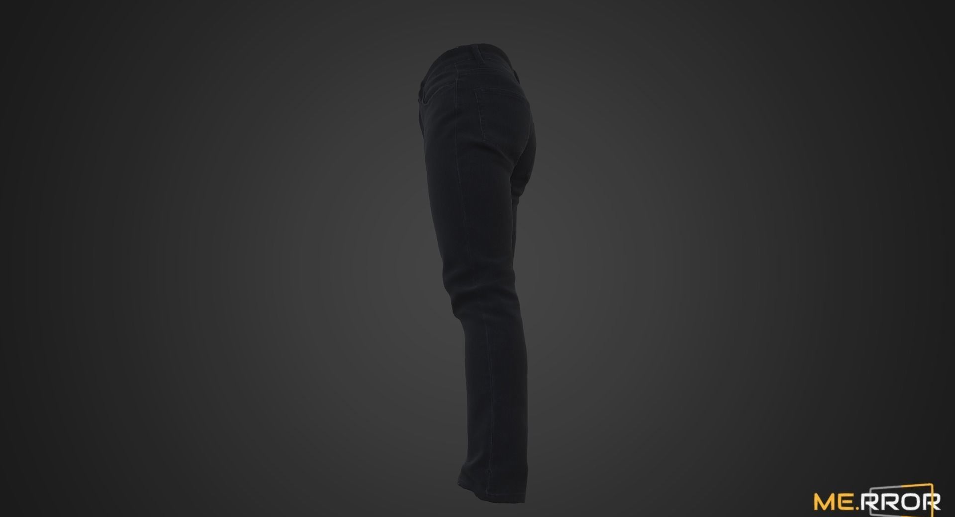 Black Denim Jeans Low-poly 3D model_8