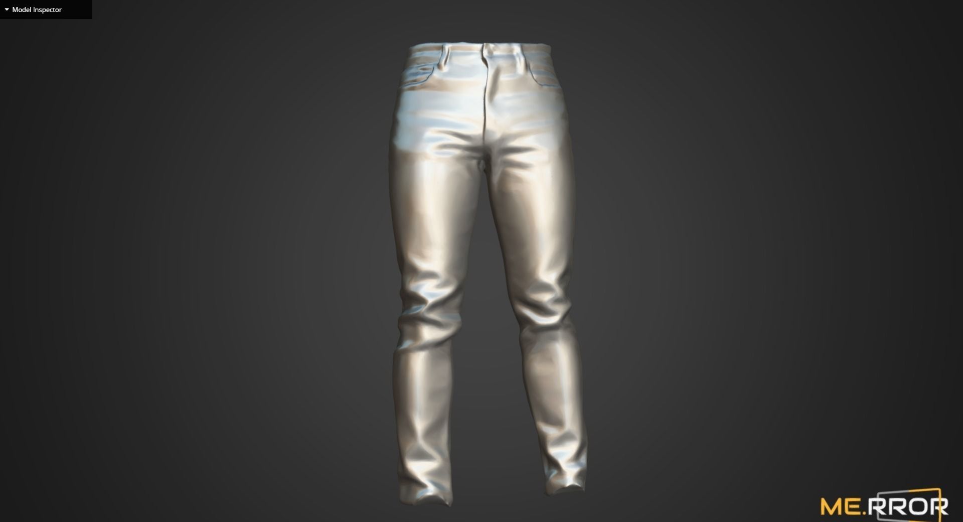 Black Denim Jeans Low-poly 3D model_9