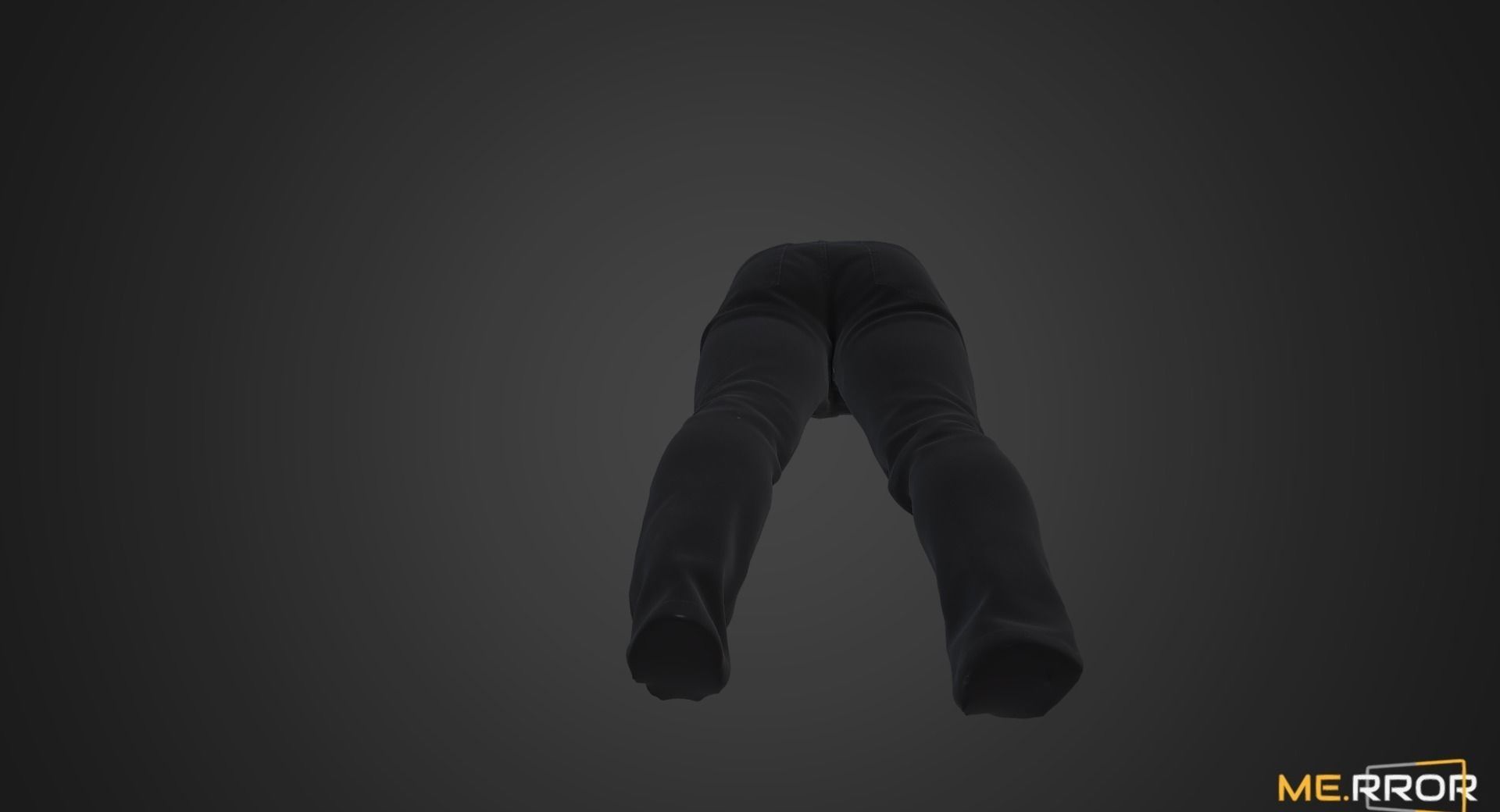 Black Denim Jeans Low-poly 3D model_6