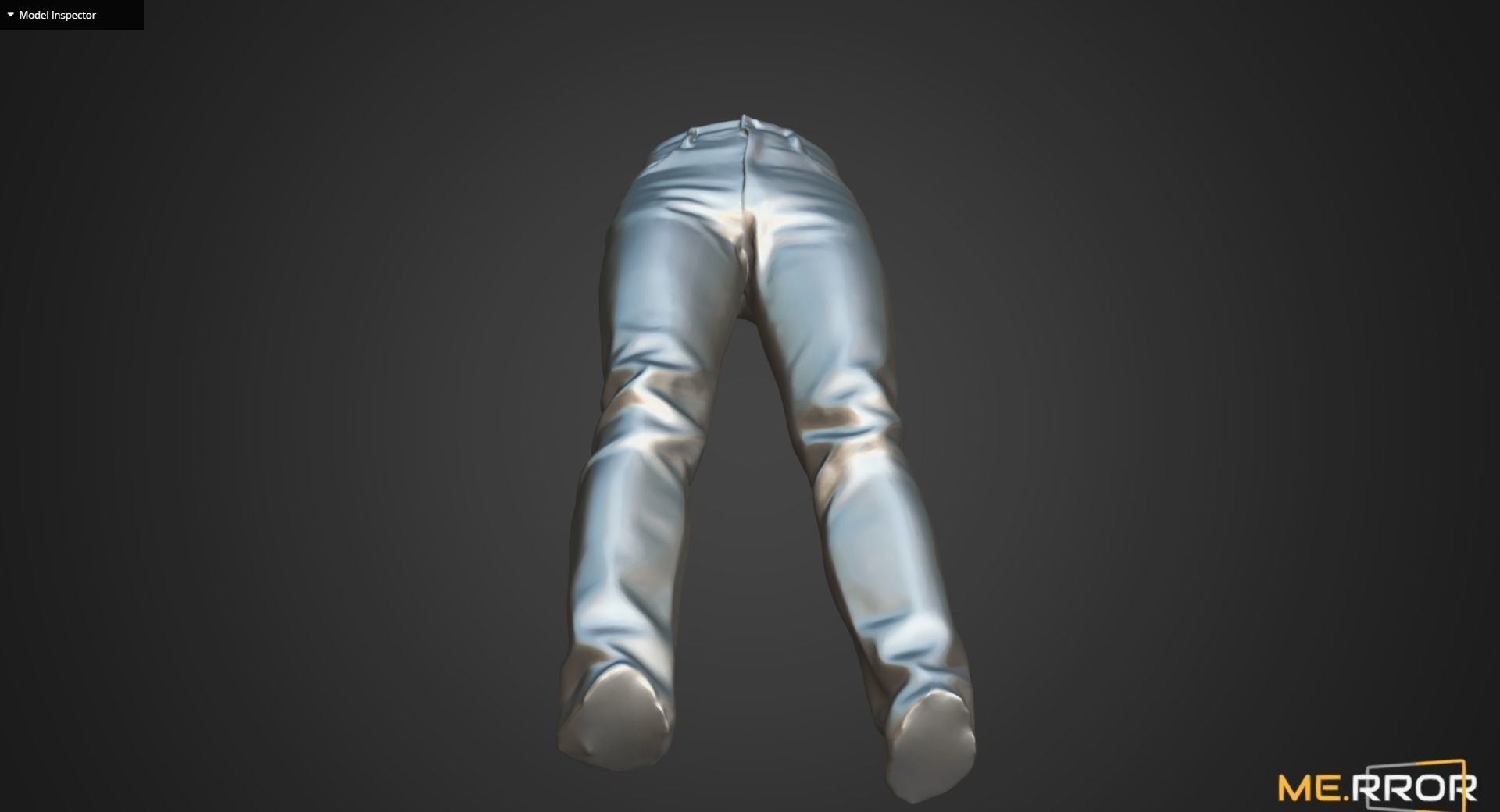 Black Denim Jeans Low-poly 3D model_12