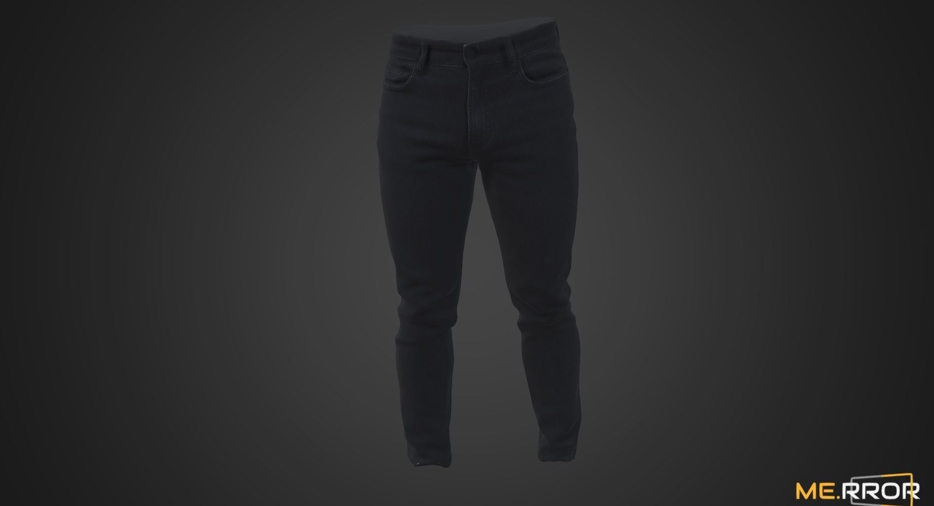 Black Denim Jeans Low-poly 3D model_4
