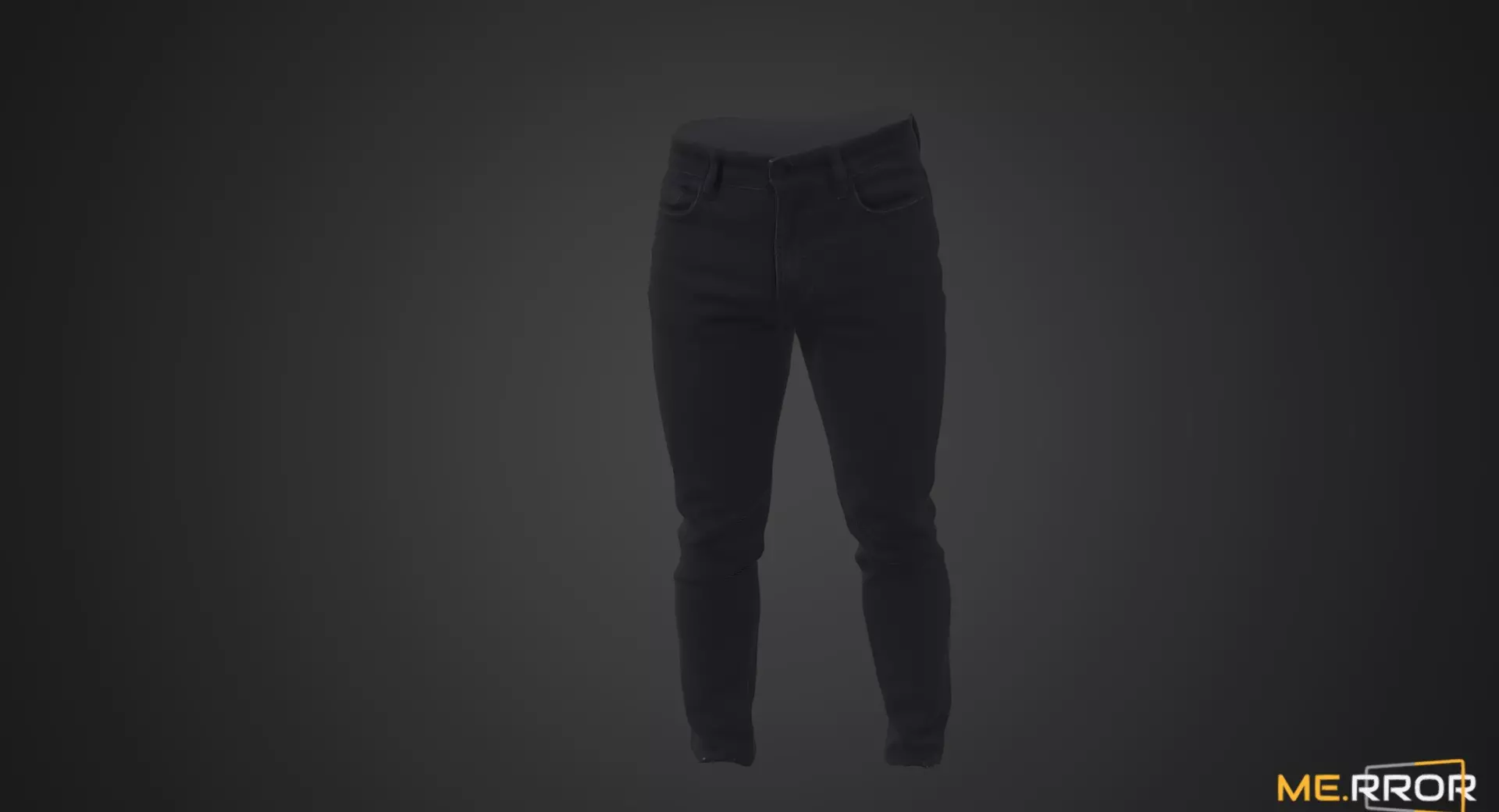 Black Denim Jeans Low-poly 3D model_0