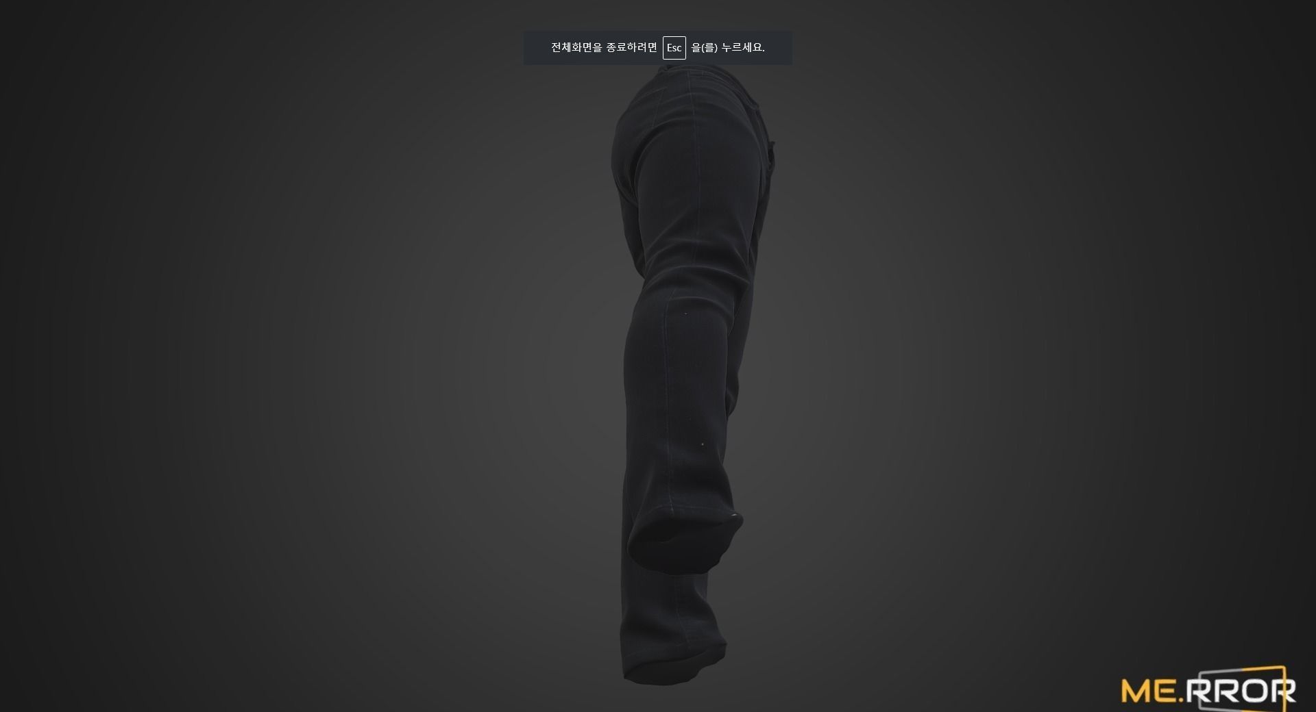 Black Denim Jeans Low-poly 3D model_7
