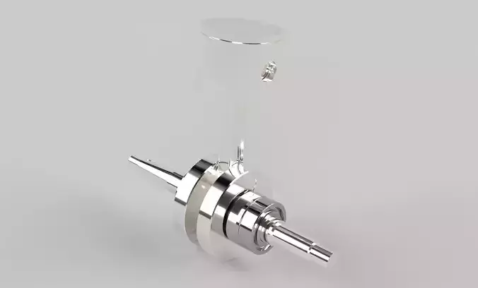 Crankshaft stainless steel spindle Low-poly 3D model